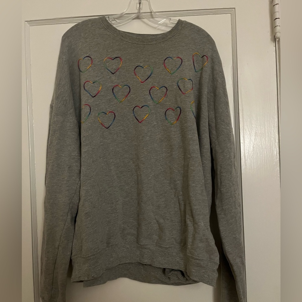 Etsy Soft Sweatshirt with embroidered hearts